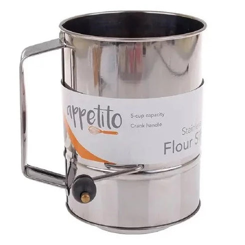 5 Cup Flour Sifter S/S - Crank Action