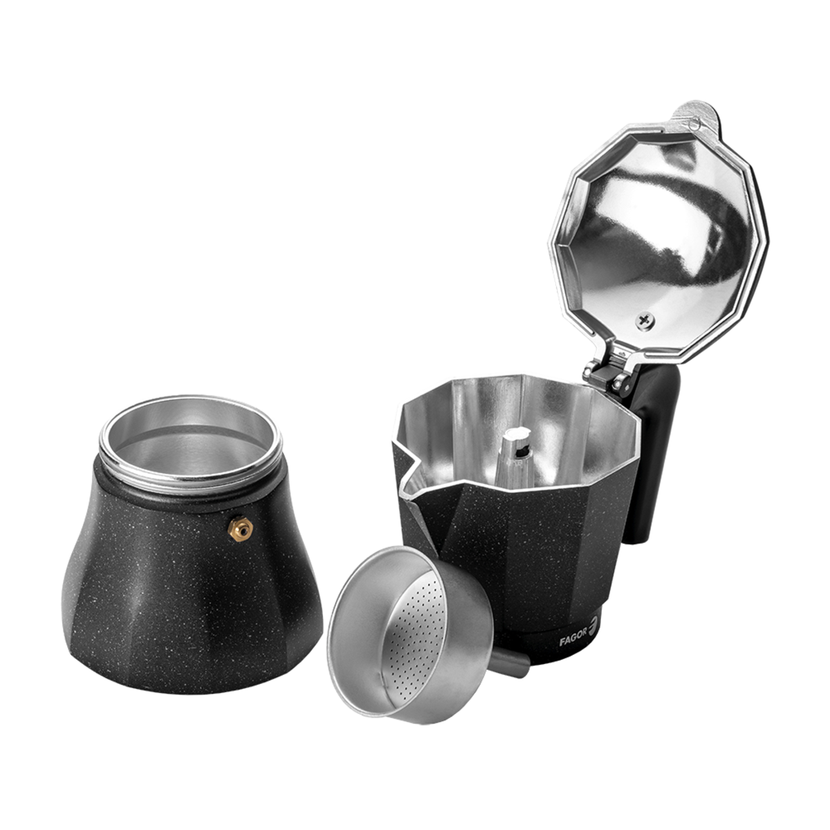 Fagor Tiramisu 6 Cup Aluminium Espresso Maker Charcoal