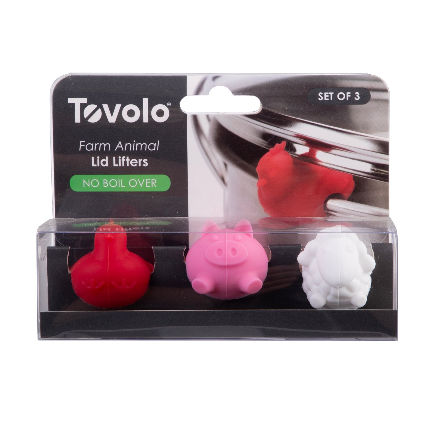 Tovolo Pot Lid Lifters Set 3 - Farm Animals