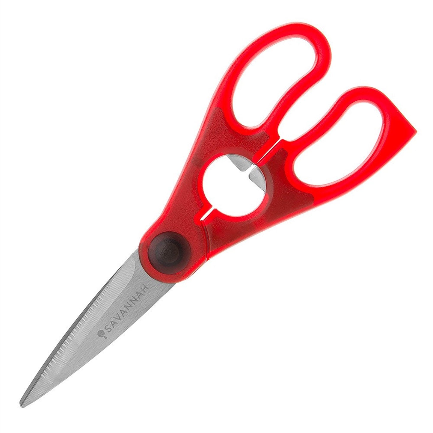 Savannah Stainless Steel Kitchen Scissors - Red