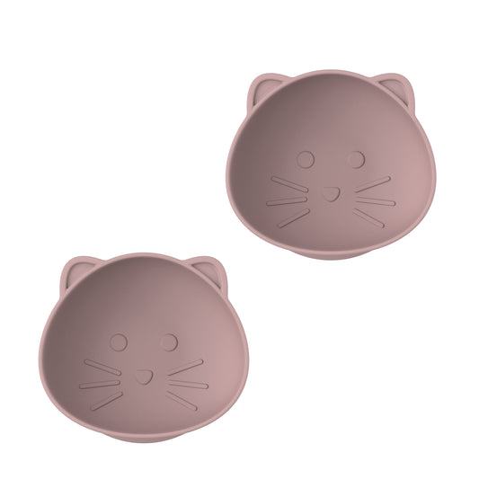 Melii Luxe Silicone 2pk Suction Bowls - Cat