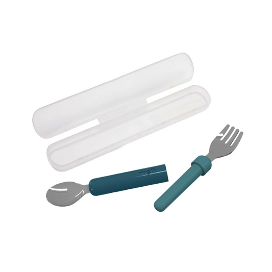 Meli Luxe Detachable Spoon & Fork (Blue)