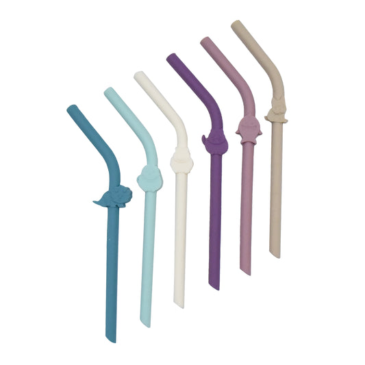 Melii Luxe Silicone Straw Set - 6 Asst Colours