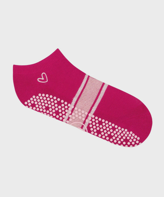 Classic Low Rise Grip Socks - Dahlia Stripes