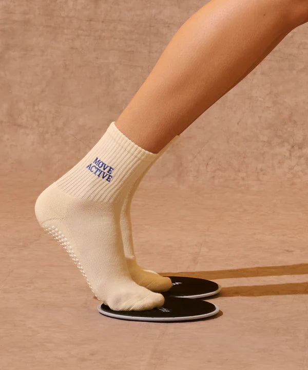 Crew Non Slip Grip Socks - Signature Vanilla