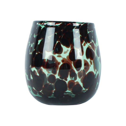 Arlo Emerald Leopard Print Vase - Small