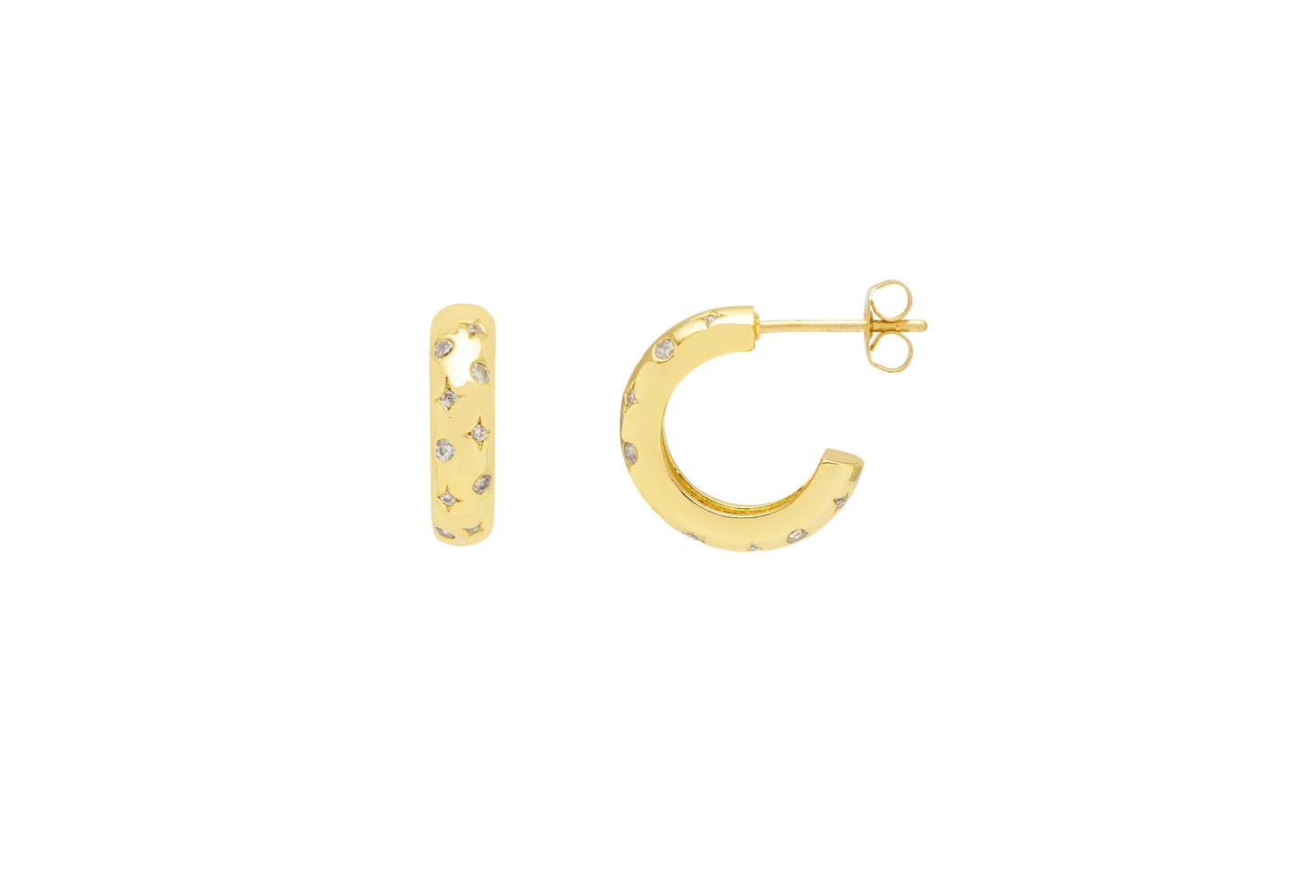 Constellation Chunky Hoops - Gold Plated