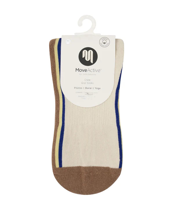 Crew Non Slip Grip Socks - Fluid Bark Brown