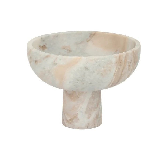 Marco Marble Footed Bowl 25 x 18 cm Nude