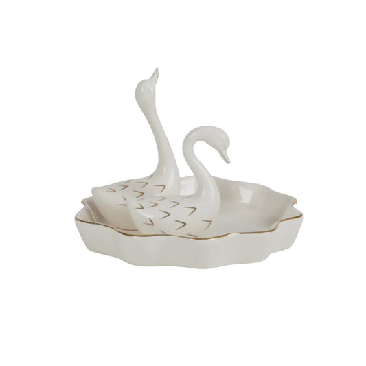 Cygnet Ceramic Swan Trinket Dish 14x14cm