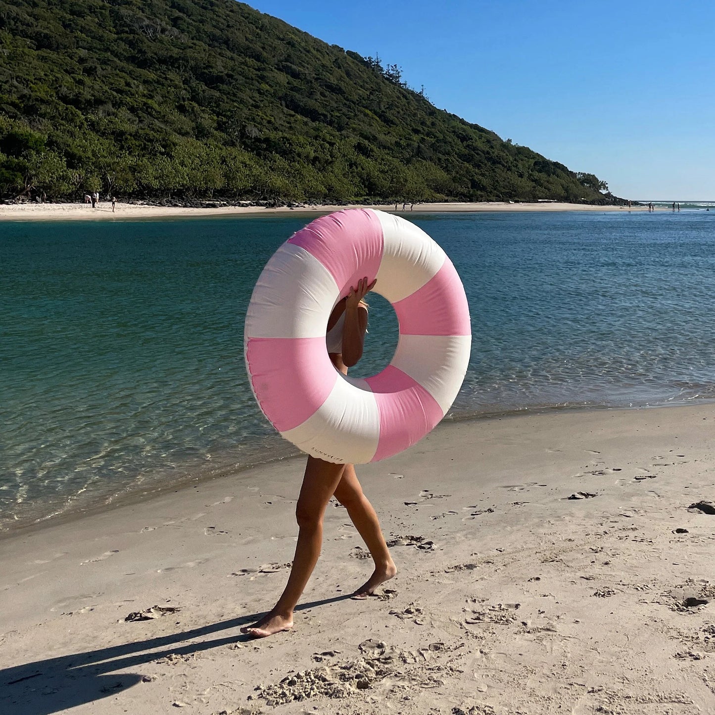 Tube Pool Ring Bubblegum Pink Stripe