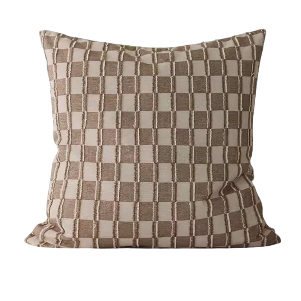 Lagom Cotton Cushion 50cm Square - Coffee Brown - Feather Filled