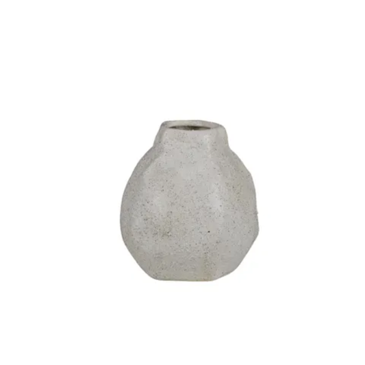 Dunes Ceramic Vase 14x15cm White