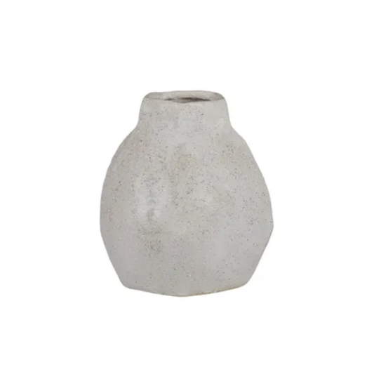 Dunes Ceramic Vase 17.5x19cm White