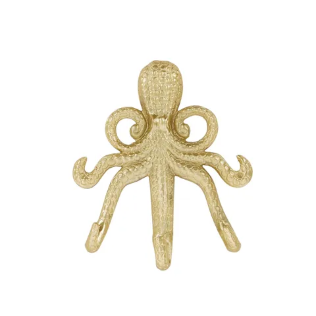 Octo Metal Wall Hook 16.5x19cm Gold