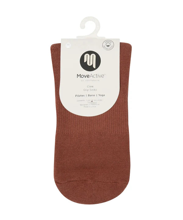 Crew Non Slip Grip Socks - Fade Red Earth