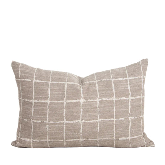 Johnson Cushion w Feather Inner - Taupe 40x60cm