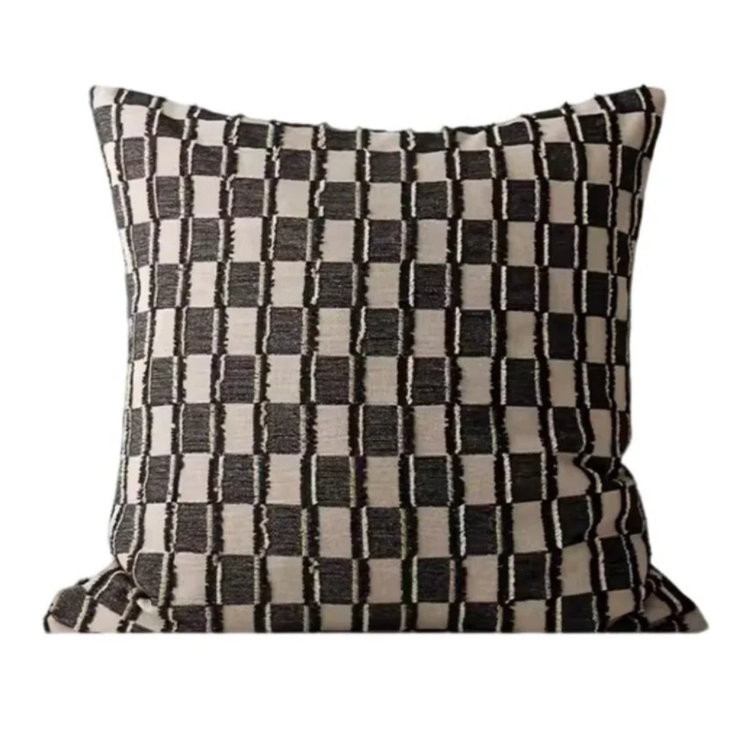 Lagom Cotton Cushion 50cm Square - Black - Feather Filled