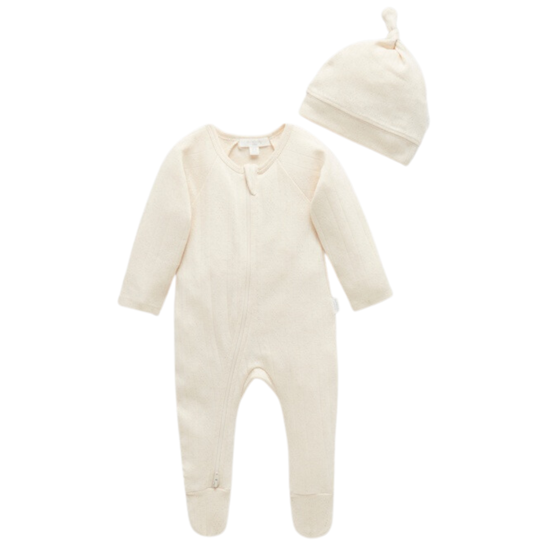 Pointelle Growsuit & Hat Pack