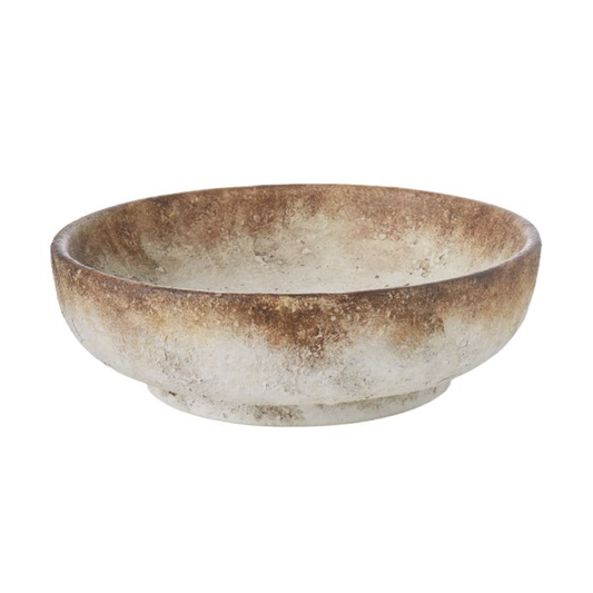 Distressed Two Toned Ceramic Decorative Bowl