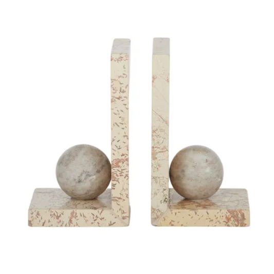 Sita S/2 Marble Bookends 10x10x18cmNat