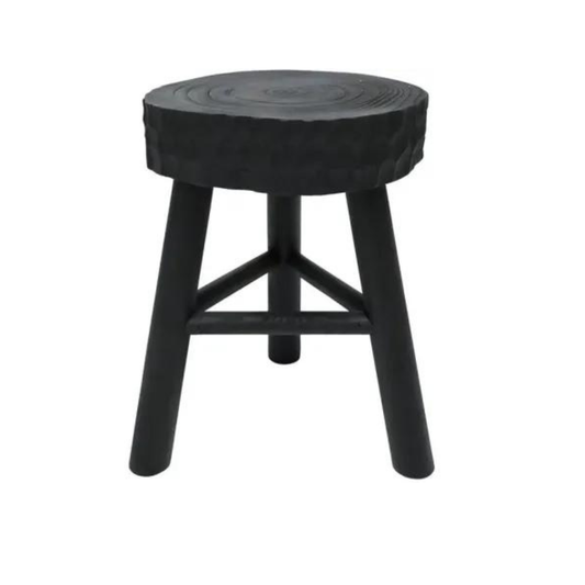 Dimple Wooden Stool - Black
