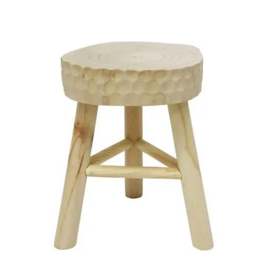 Dimple Wooded Stool - Natural