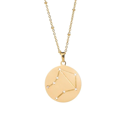 Zodiac Libra Necklace - Gold