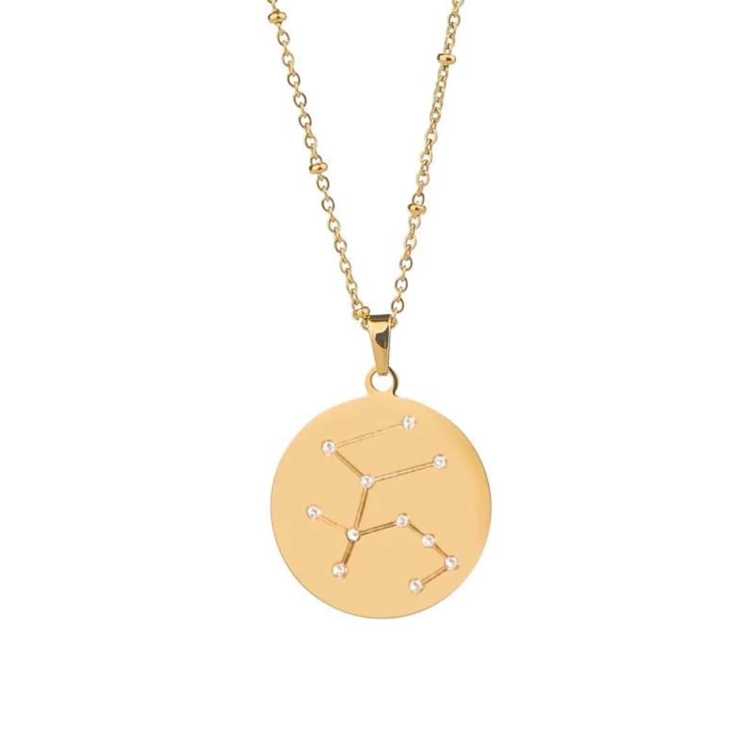 Zodiac Aquarius Necklace - Gold