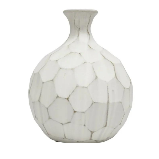 Zander Ceramic Vase - White Wash