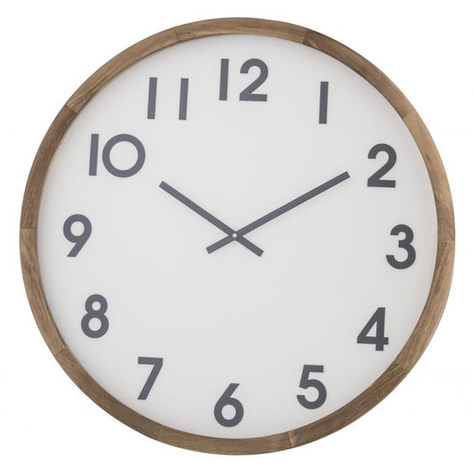 Leonard Wall Clock 61cm Brown Frame/White Face